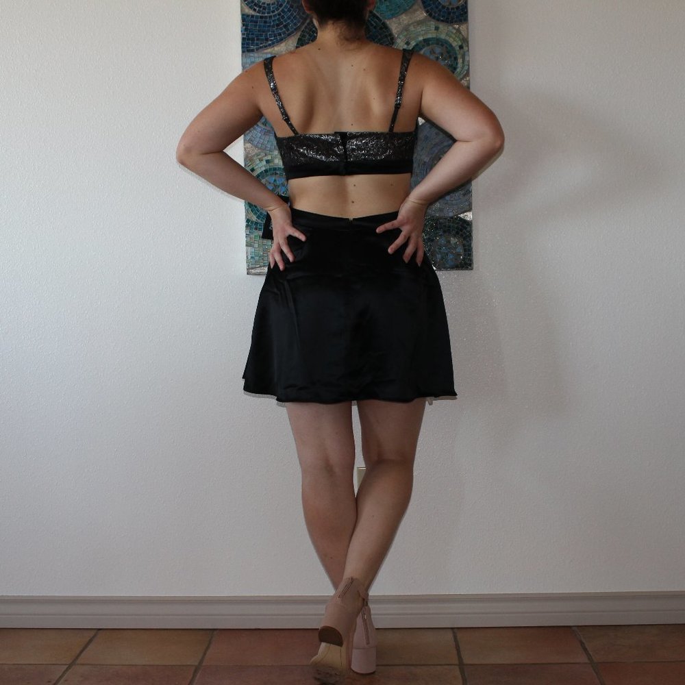 metallic cutout social dress - Picture 2 of 4